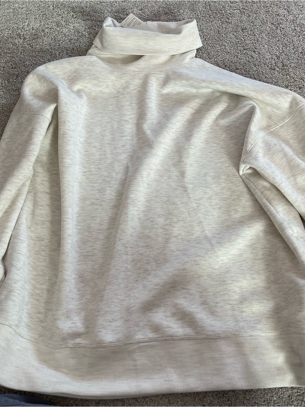 all in motion Light Heathered Cream Cowl Neck Sweater